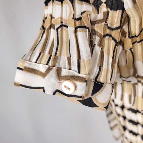 SUNNY LEIGH Women’s Short Sleeve Blouse with Tie and Peplum Bottom - Picture 7 of 8